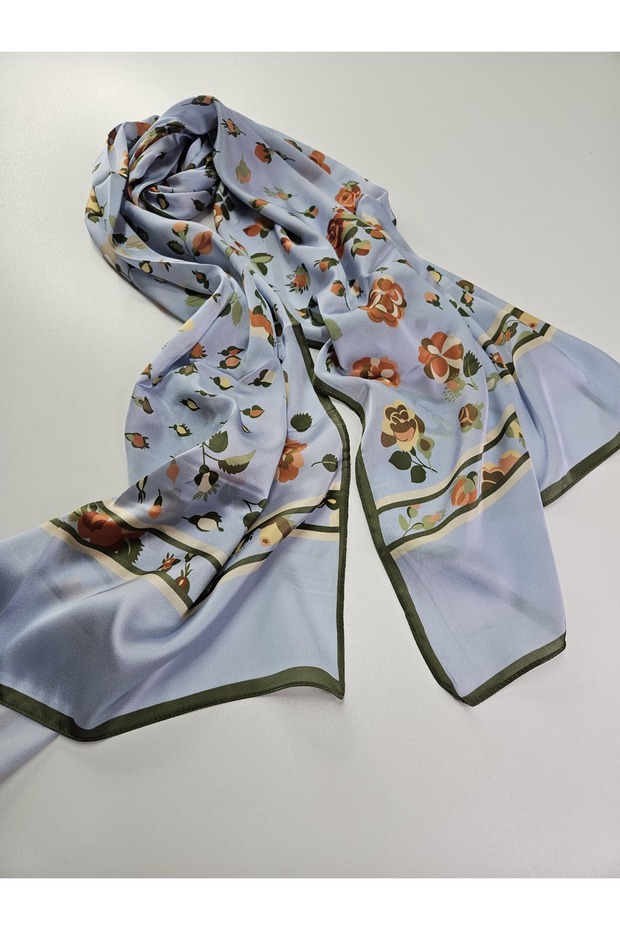 Luxury Voile Silk Shawl Hijab Foulard Scarf Shawl Floral Pattern 70 X 180 cm
