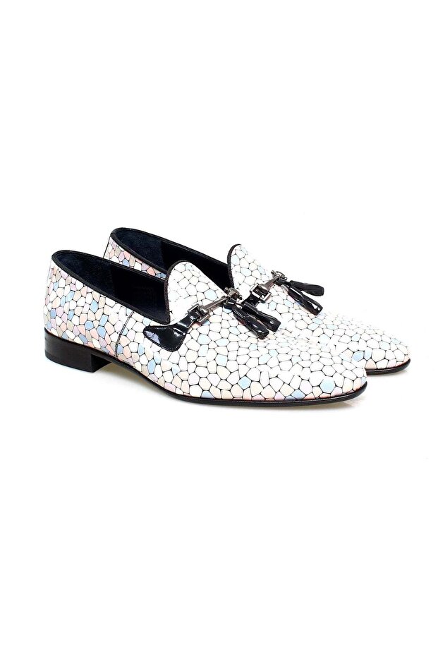Colorful Laceless Genuine Leather Men's Shoes