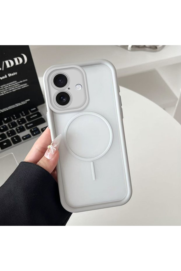 iPhone 16 Compatible Transparent Magsafe Wireless Corner Silicone Phone Case