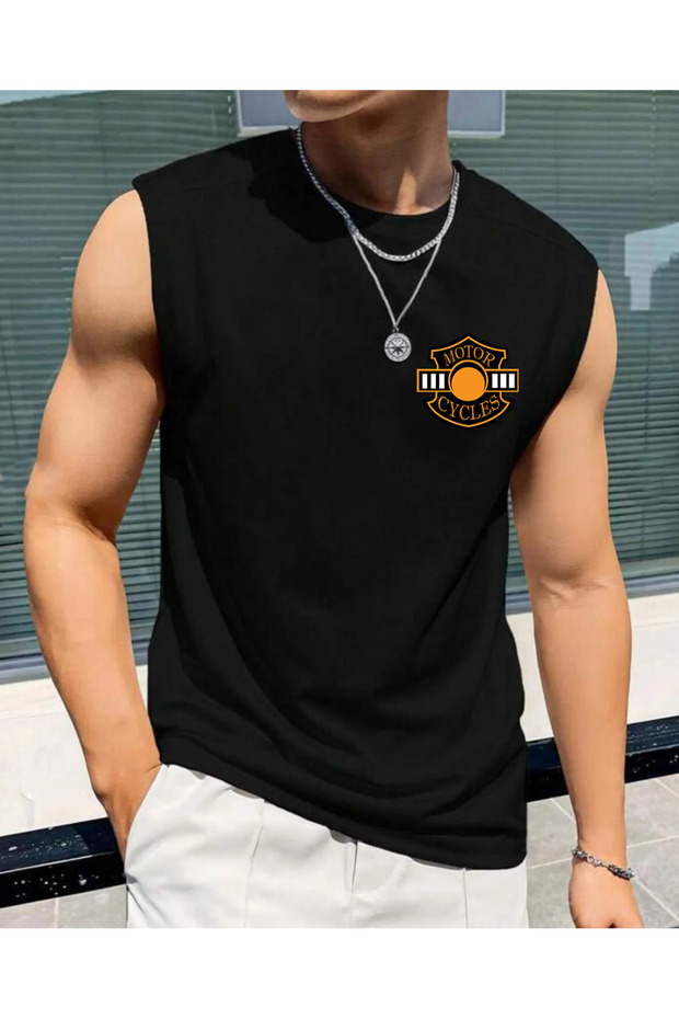 Motorcycle Printed Men's Summer Gym Casual Sleeveless Singlet Zero Sleeve T-Shirt