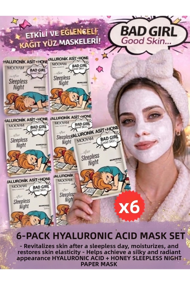 Most Preferred! Sleepless Night Mooyam Bad Girl Good Skin 6-Piece Face Mask Set