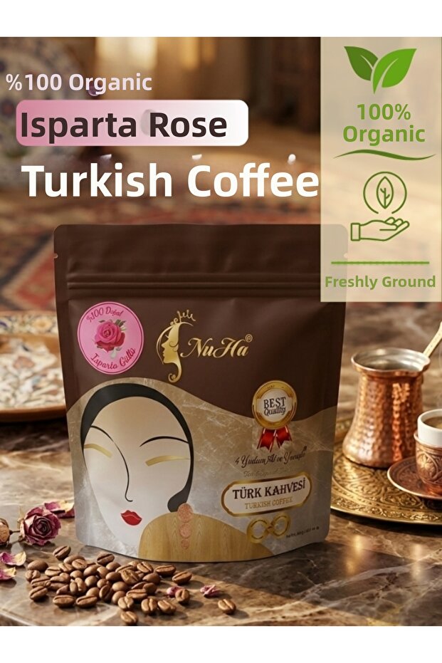 Organic Isparta Turkish Coffee with Roses 100g
