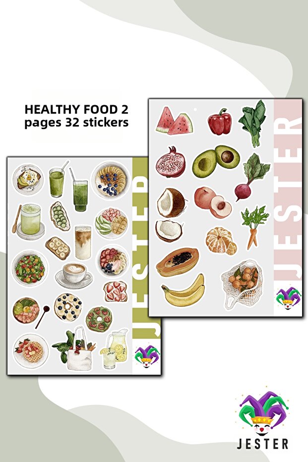 Healthy Food and Drink Sticker, Decal, Journal, Agenda, Planner