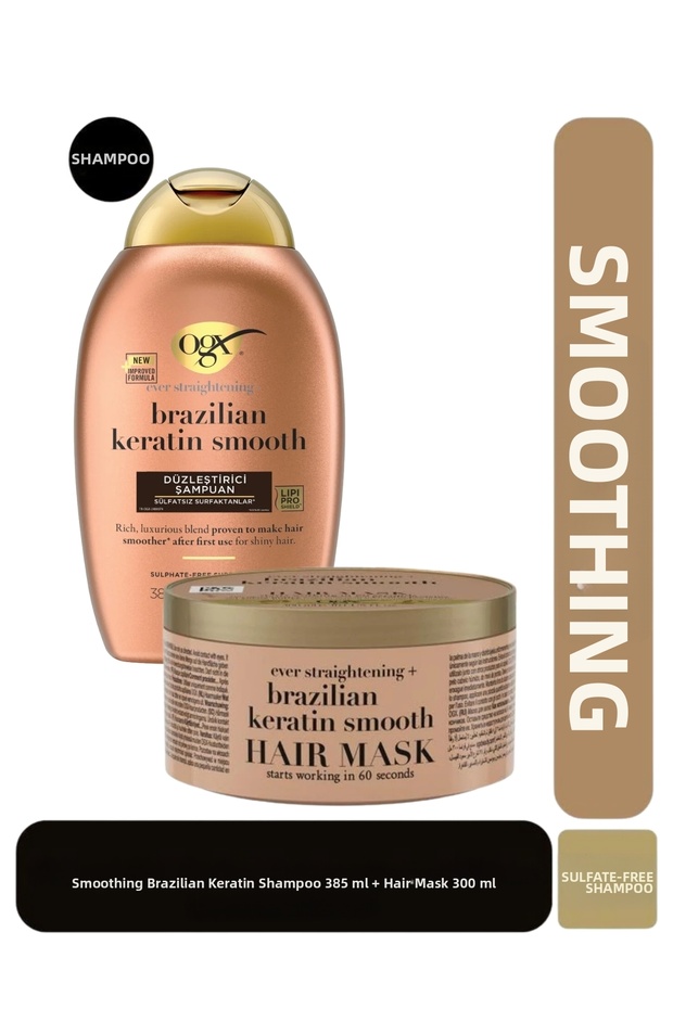 Brazilian keratin smooth shampoo 385 ml + hair mask 300 ml