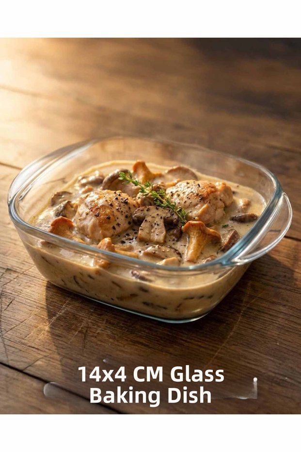 1 Piece Glass Oven Bowl Borline Appetizer Plate Square Bowl 14X4 cm