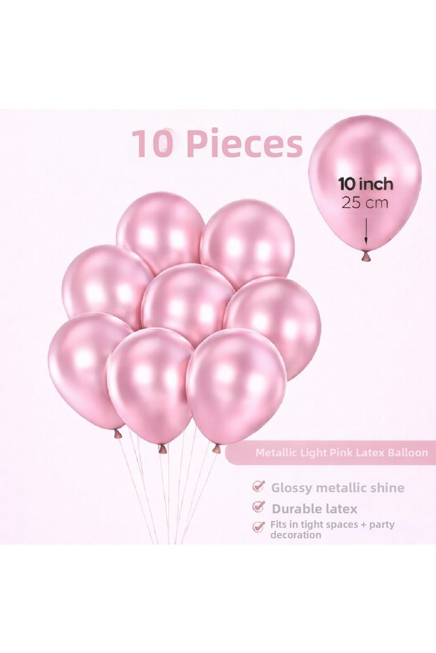10 Pcs Shiny Metallic Balloons 10 Inch Party Balloon Birthday Decoration