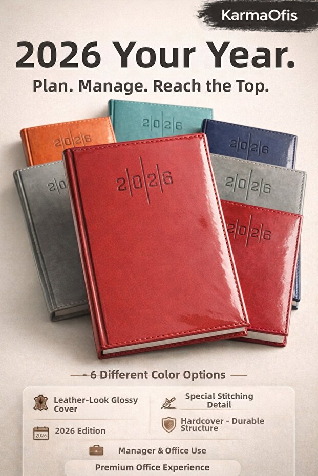 Premium Leather Look Agenda 14X20 cm – Hard Cover Executive Planner with 7 Color Options