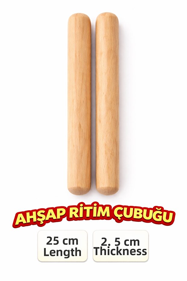 Rhythm Sticks 10 Pairs (20 Pieces) (25 mm 25 cm Length)