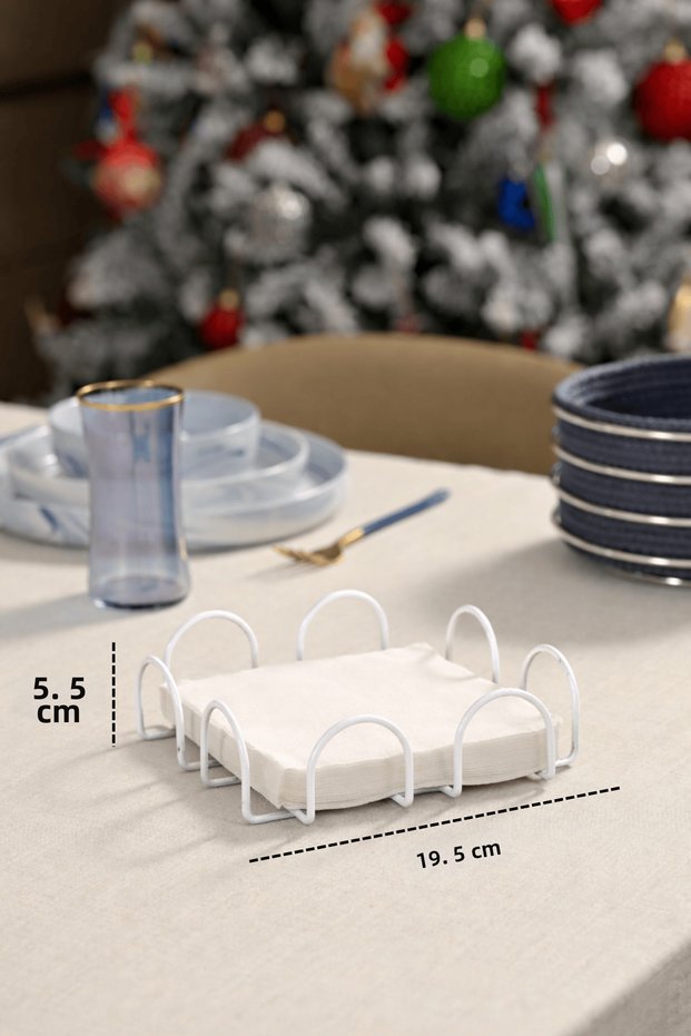 Beige 18 cm Napkin Holder Large Size Napkin Stand Cafe Restaurant Hotel Stainless Metal