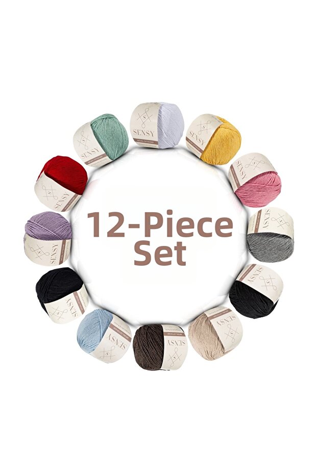 Premium Amigurumi Thread Punch Baby Soft Cotton 50 Gr 12-Piece Knitting Thread Set5