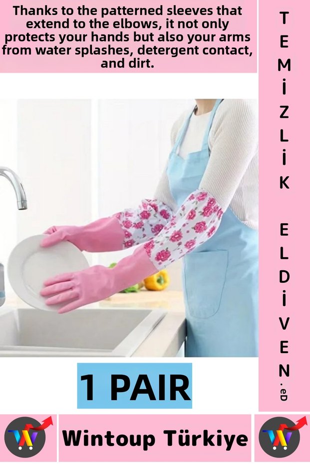 # Cleaning Gloves Non-Slip Waterproof Elbow Supported Garden Care Dish Cleaning Long Gloves