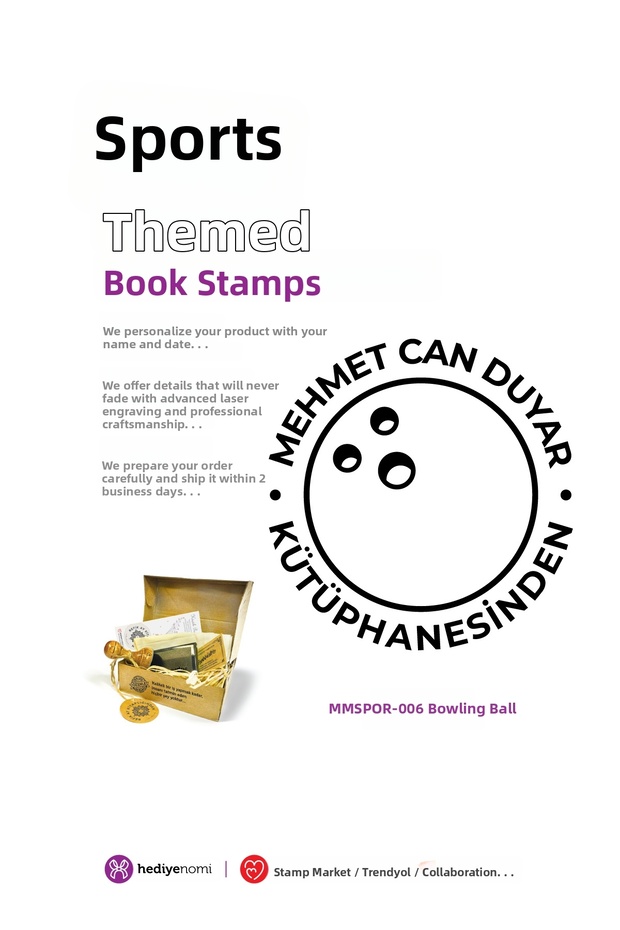 Mühürmarket > Bowling Ball Sports Book Seal - Ex-Libris - Book Stamp > Mmspor-006