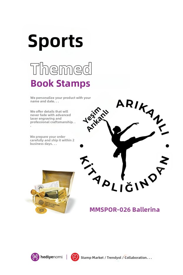 Mühürmarket > Ballerina Sports Book Seal - Ex-Libris - Book Stamp > Mmspor-026