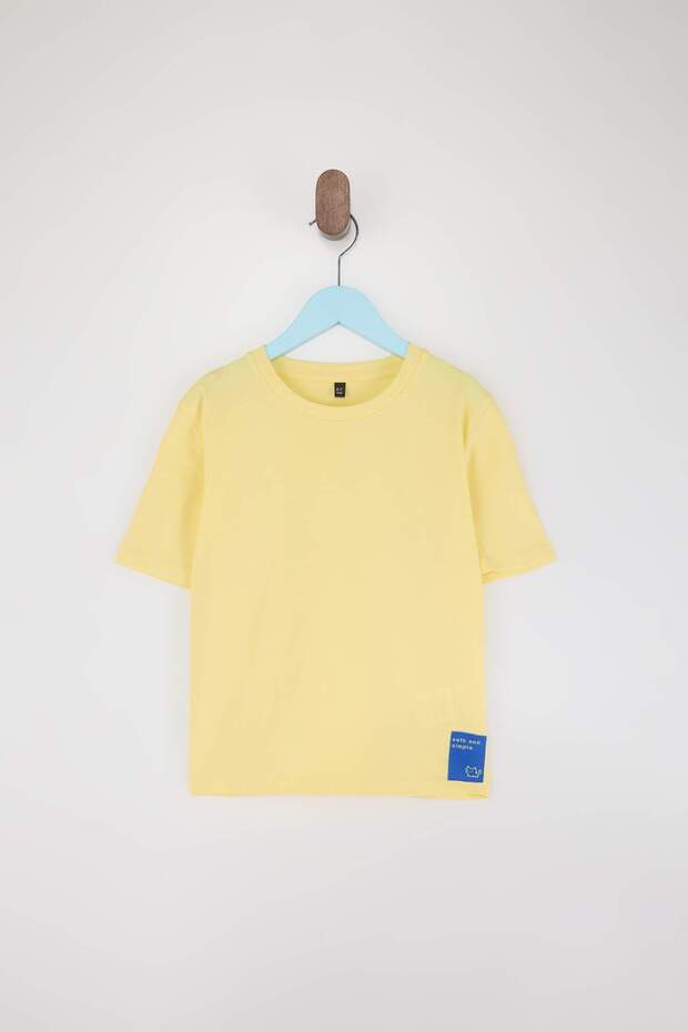 Gri-Sarı 2'li Erkek Çocuk Düz Örme T-Shirt TKDSS26TS00018 - 7
