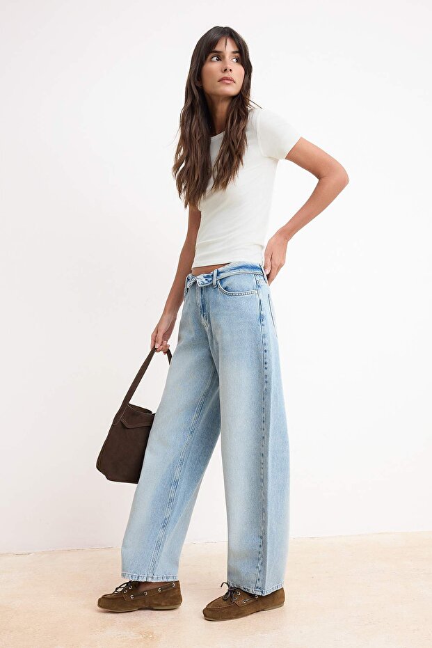 Mavi More Sustainable Düşük Bel Baggy Fit Tencel Karışımlı Barrel Jeans TWOSS26JE00193 - 3