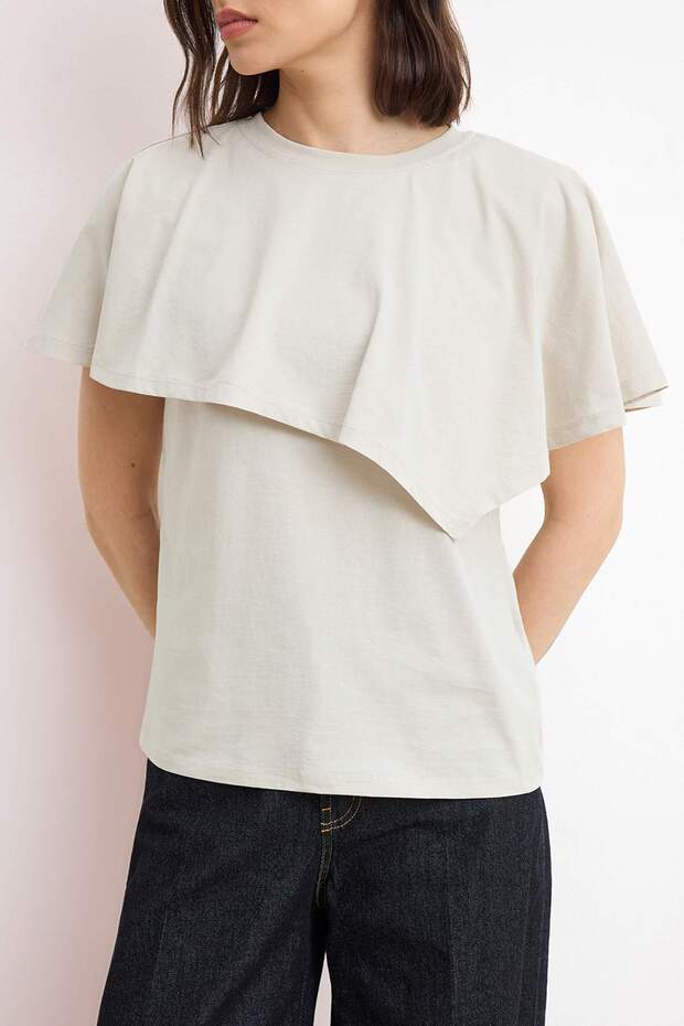 Taş Regular/Normal Kalıp Kısa Kollu Tok %100 Pamuk Örme T-Shirt TWOSS26TS00199 - 6