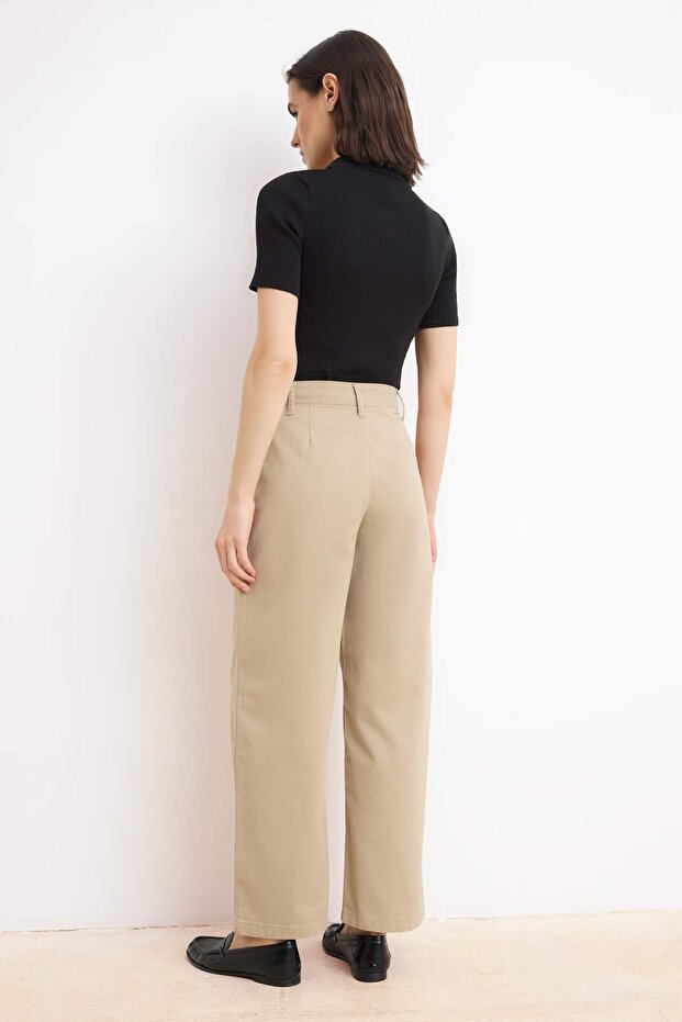 Bej Normal Bel Barrel Jeans TWOAW26JE00198 - 4