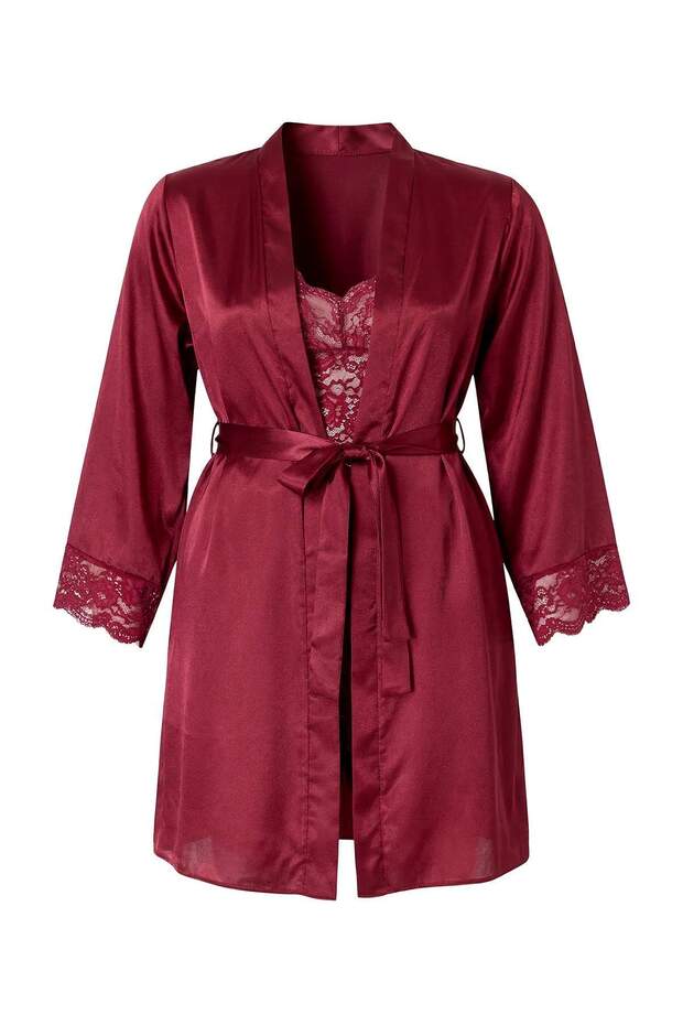 Bordo Saten 3'lü Çeyiz Seti TBBSS26AI00069 - 5