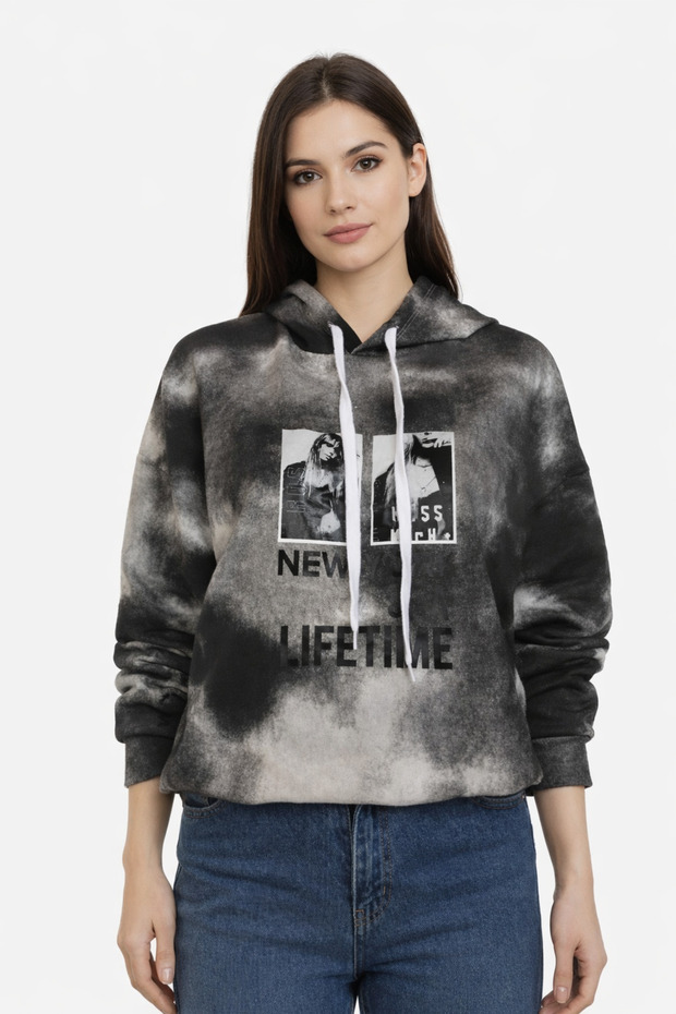 Kapüşonlu Mevsimlik İnce Sweatshirt