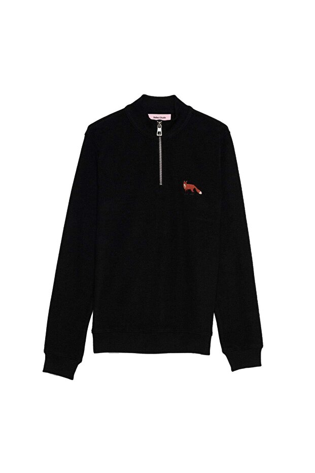 سويت شيرت Red Fox SuperSoft بسحاب ربعي - أسود