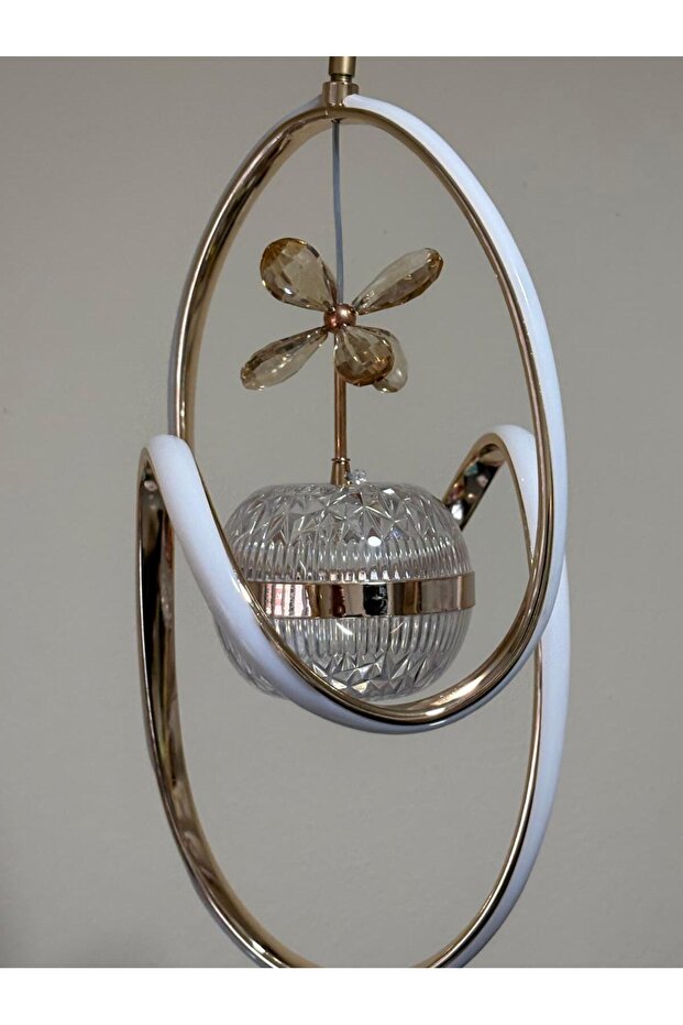 OSRA 3RENK KRİSTAL TEKTOP SARKIT AVİZE GOLD - 2