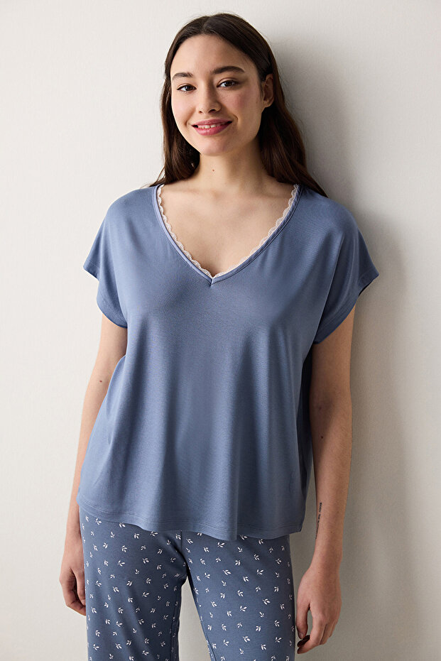 Alia Blue Pyjama Set - 2