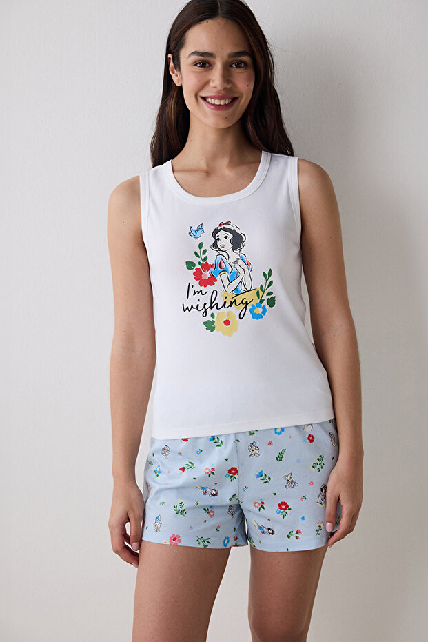 Cotton White and Blue Pyjama Set