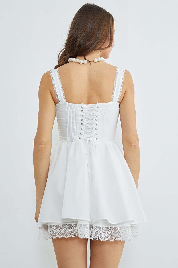 Rochie Mini Dantela Detaliata - 8