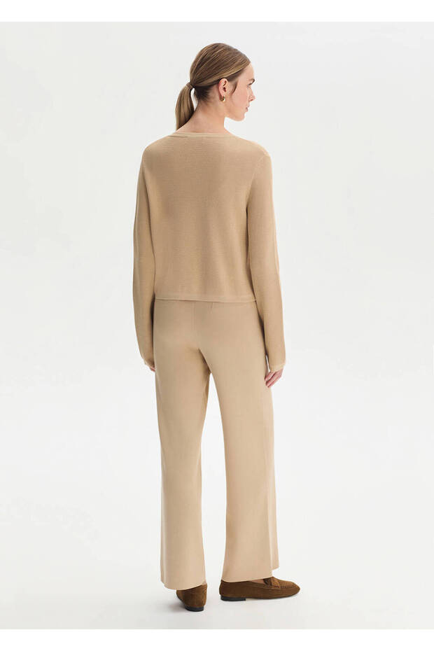 Bej Regular Fit Triko Ceket - 5