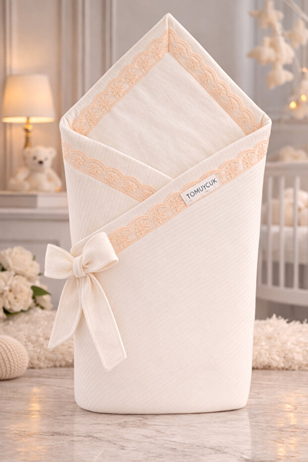 Salmon Baby Blanket, 100% Cotton, Natural Organic Sleeping Swaddle, Hospital Discharge Gift for Newborns