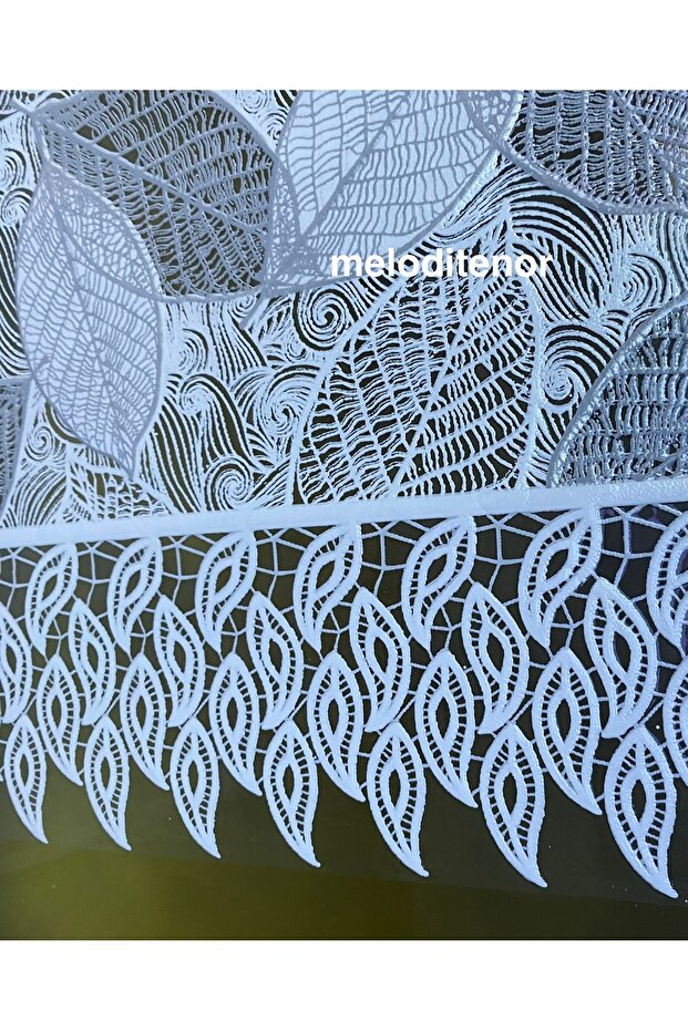 Transparent Leaf and Water Drop Thick Edge Processing Lace Rectangular Pvc Tarpaulin Tablecloth