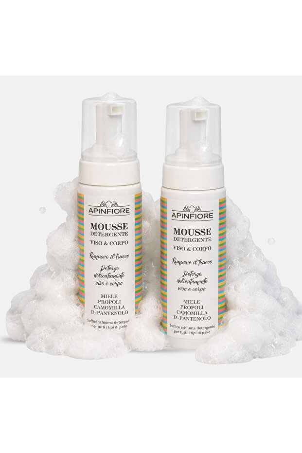 Facial Cleansing Mousse 150ml x2 – Gentle Foam Cleanser with Honey, Chamomile & Propolis