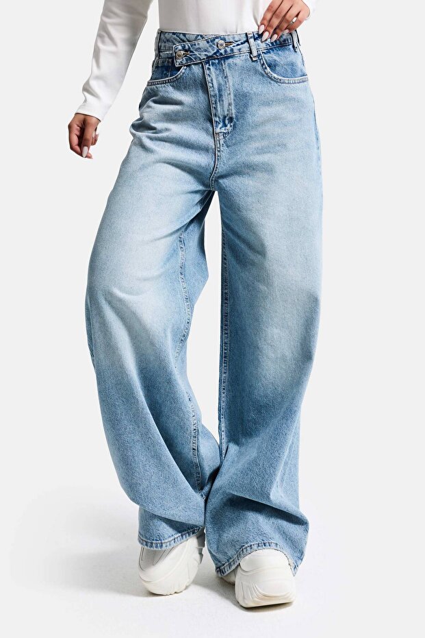 Women's Snow Denim Color 4S5-32 Mega Baggy Fit Loose Cut 100% Cotton Denim Jean
