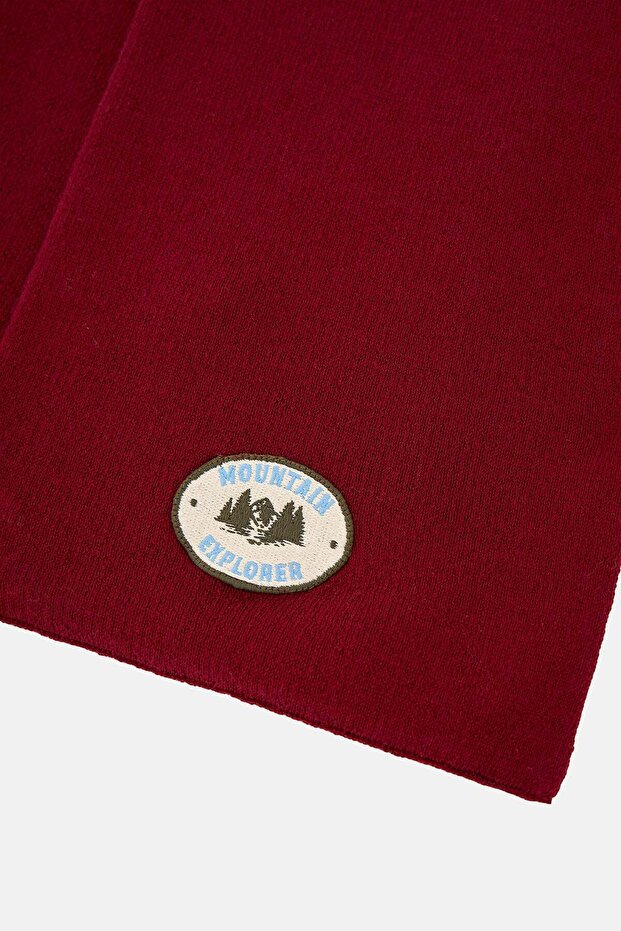 Mountain Explorer Çocuk Triko Atkı - Bordo - 2