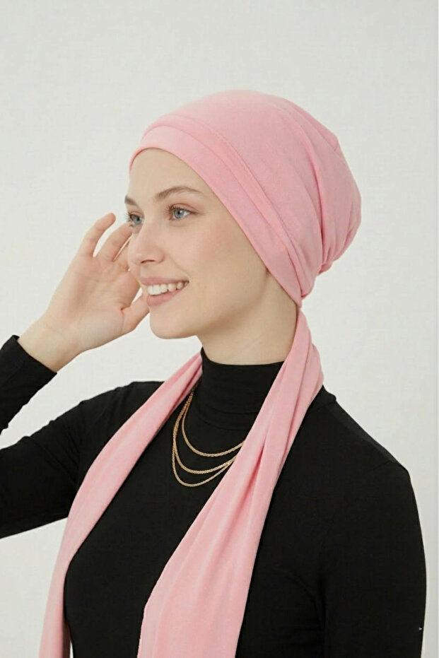 Tie-On Powder Ready Turban Hijab Bonnet Suitable for Medical Use