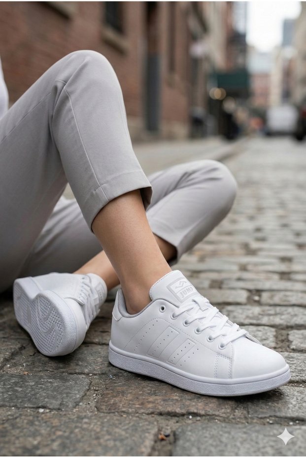 15306-7 New Season White Color Women's Men's Unisex Sports Shoes