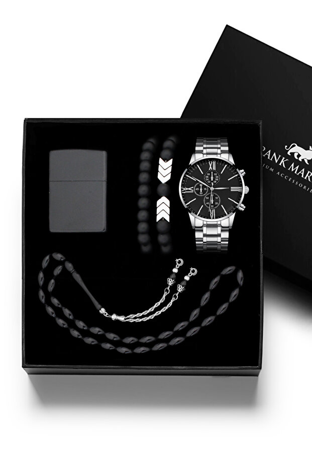 Men's Watch Bracelet Rosary Lighter Set 10-002
