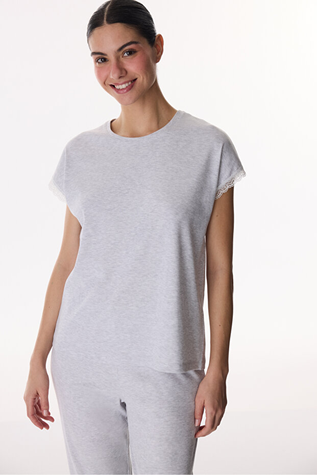 Light Gray Capri Pajama Set - 2