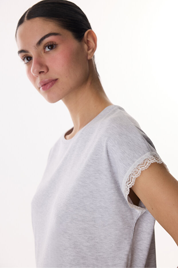 Light Gray Capri Pajama Set - 3