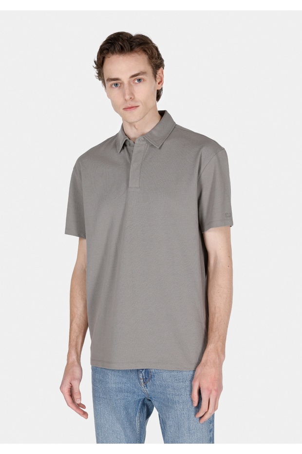 Comfort Fit Polo Neck Plain Men's Green Short Sleeve T-Shirt
