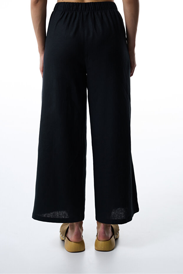 Schwarze Luna-Leinenhose - 2