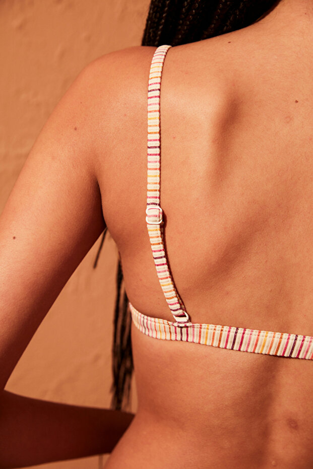 سترة بيكيني مارجوت بنمط مخطط مثلث - 5