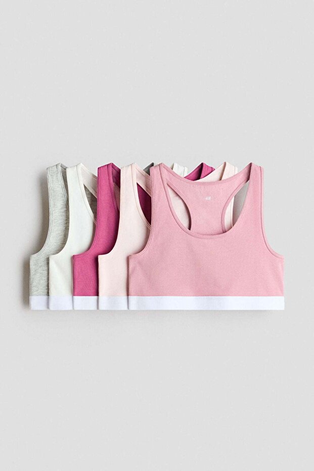 5-pack cotton crop tops