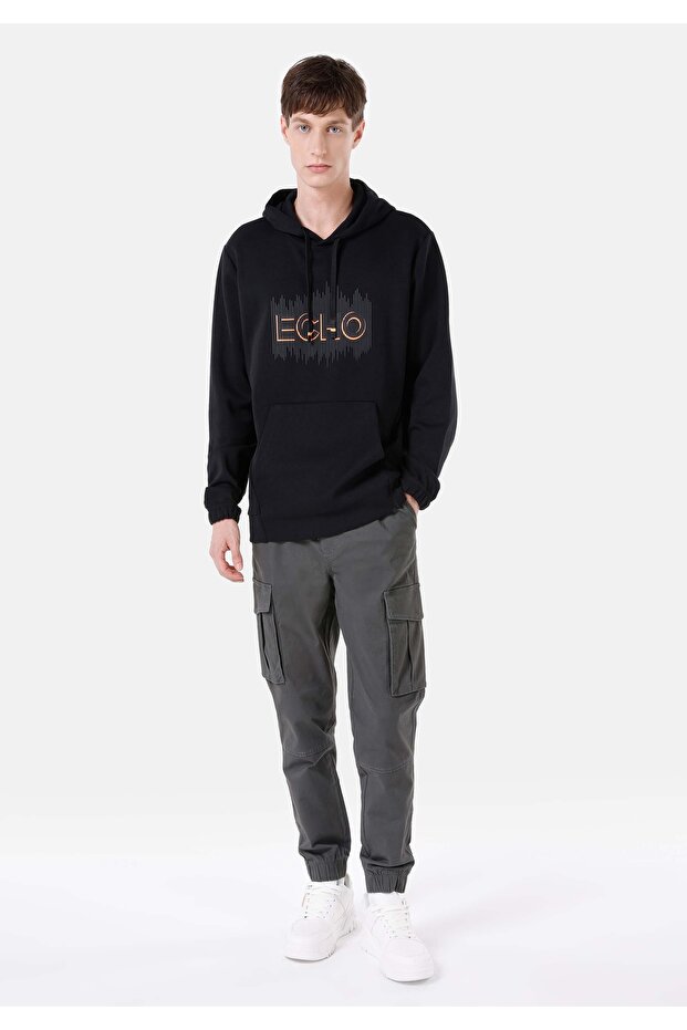 Regular Fit Erkek Siyah Sweatshirt - 3