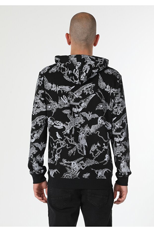 Regular Fit Erkek Siyah Sweatshirt - 2