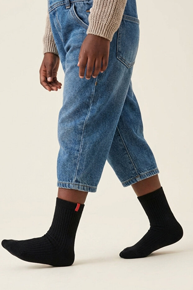 Çocuk Basic Soket Çorap Siyah - 1