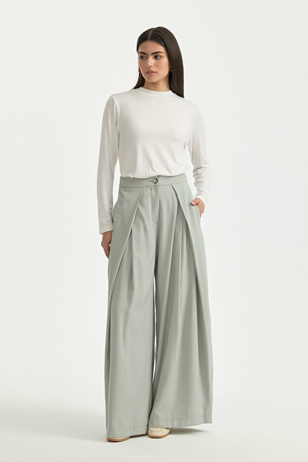 Pleated High Waist TENCEL™ Pants Çağla