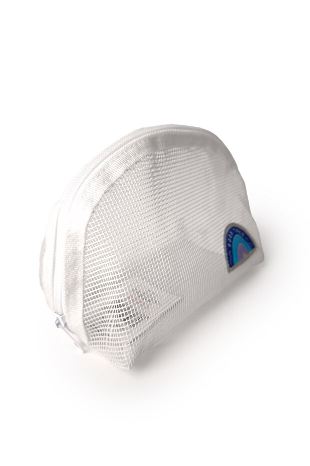 حقيبة مكياج شبكية باللون الأبيض - 5