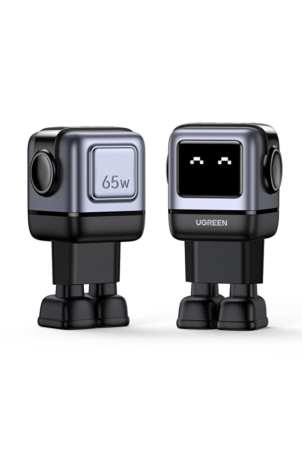 Nexode Uno 65W Robot GaN Hızlı Şarj Cihazı 2xUSB-C, 1xUSB-A, Gri, 25685B - 3