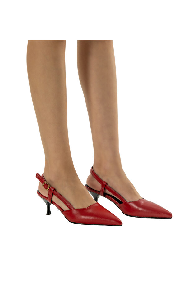 Red Open Back Stiletto - 1